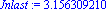 Jnlast := 3.156309210